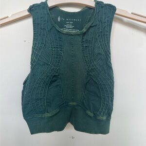 FP Movement by Free People Forest Green Textured Crop Top